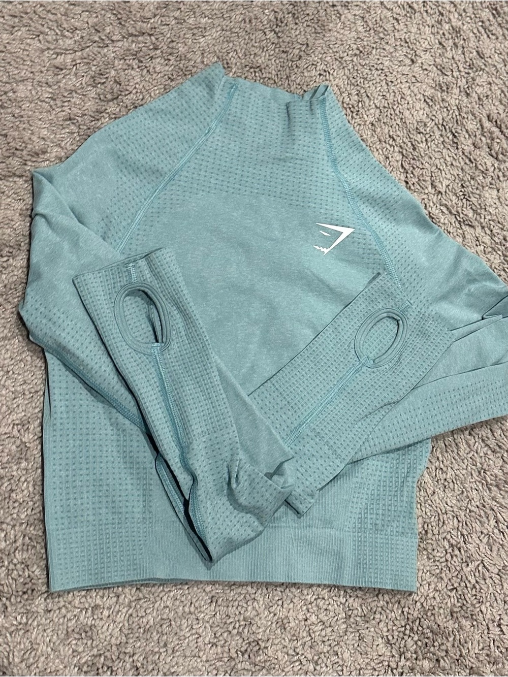 Gymshark Teal Cropped Seamless Long Sleeve